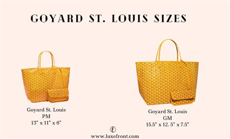 goyard st louis tote pm size|Goyard tote bag size comparison.